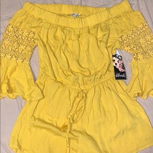 Blush Yellow Romper, New with Tags